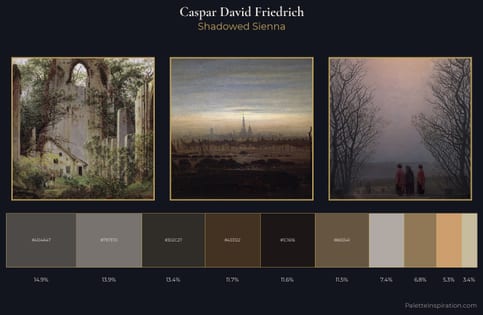 Caspar David Friedrich Palette 11 - Shadowed Sienna