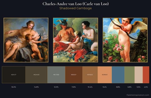 Charles-Andre van Loo (Carle van Loo) Palette 5 - Shadowed Gamboge