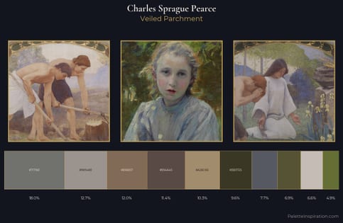 Charles Sprague Pearce Palette 5 - Veiled Parchment