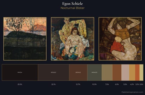 Egon Schiele Palette 17 - Nocturnal Bister