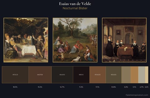 Esaias van de Velde Palette 6 - Nocturnal Bister
