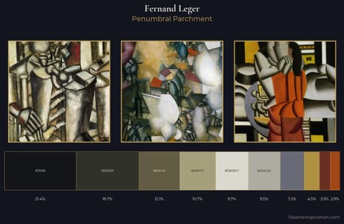 Fernand Leger Palette 9 - Penumbral Parchment