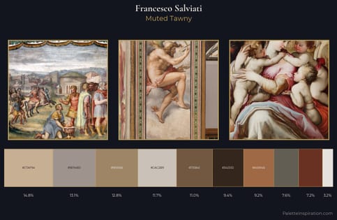 Francesco de' Rossi (Francesco Salviati), "Cecchino" Palette 1 - Muted Tawny