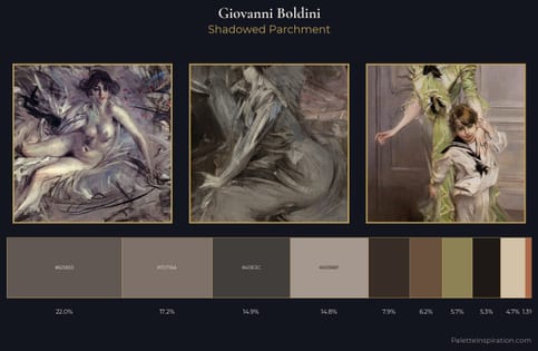 Giovanni Boldini Palette 13 - Shadowed Parchment