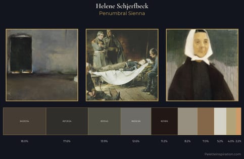 Helene Schjerfbeck Palette 6 - Penumbral Sienna