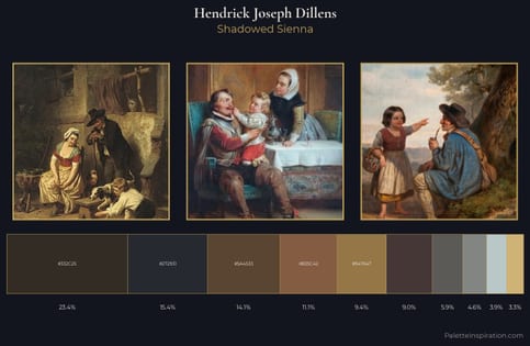 Hendrick Joseph Dillens Palette 5 - Shadowed Sienna