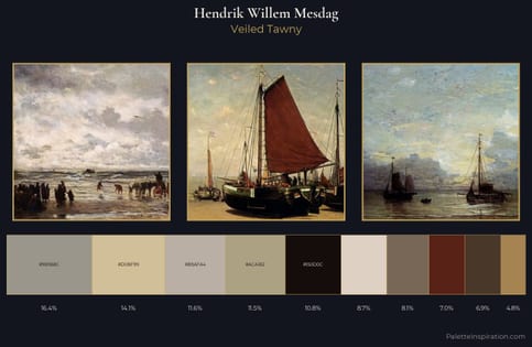 Hendrik Willem Mesdag Palette 4 - Veiled Tawny