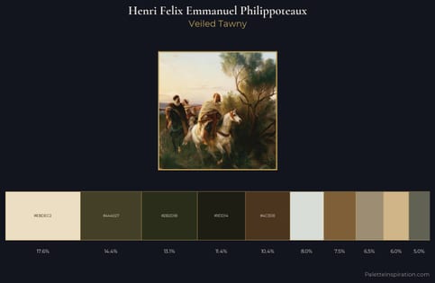 Henri Felix Emmanuel Philippoteaux Palette 3 - Veiled Tawny