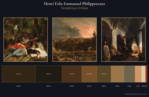 Henri Felix Emmanuel Philippoteaux Palette 5 - Tenebrous Umber