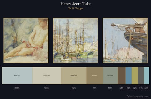 Henry Scott Tuke Palette 3 - Soft Sage