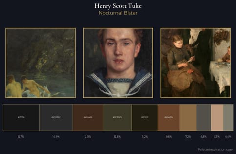 Henry Scott Tuke Palette 8 - Nocturnal Bister