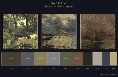 Isaac Levitan Palette 17 - Penumbral Parchment