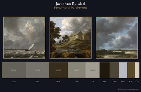 Jacob van Ruisdael Palette 4 - Penumbral Parchment