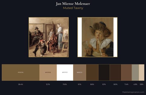 Jan Miense Molenaer Palette 3 - Muted Tawny