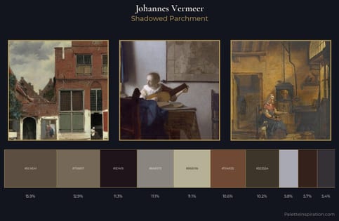 Johannes Vermeer Palette 7 - Shadowed Parchment