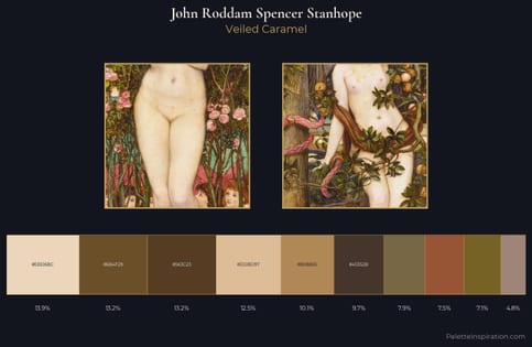 John Roddam Spencer Stanhope Palette 1 - Veiled Caramel