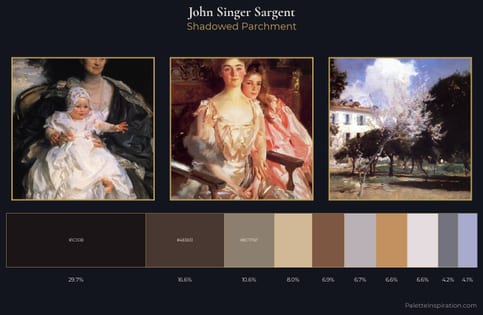 John Singer Sargent Palette 7 - Shadowed Parchment