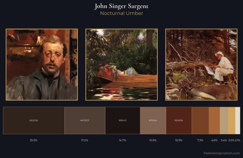John Singer Sargent Palette 25 - Nocturnal Umber