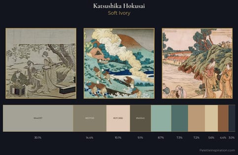Katsushika Hokusai Palette 7 - Soft Ivory