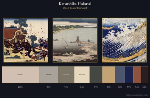 Katsushika Hokusai Palette 13 - Pale Parchment