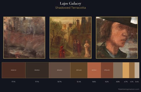 Lajos Gulacsy Palette 4 - Shadowed Terracotta