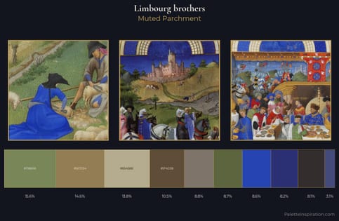 Limbourg brothers Palette 14 - Muted Parchment