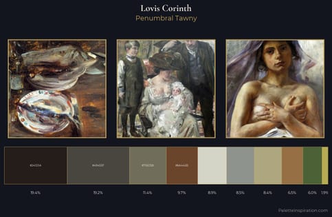 Lovis Corinth Palette 6 - Penumbral Tawny