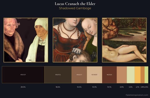 Lucas Cranach the Elder Palette 1 - Shadowed Gamboge