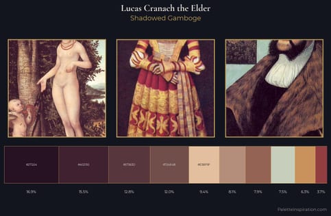Lucas Cranach the Elder Palette 5 - Shadowed Gamboge