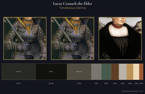 Lucas Cranach the Elder Palette 10 - Tenebrous Sienna