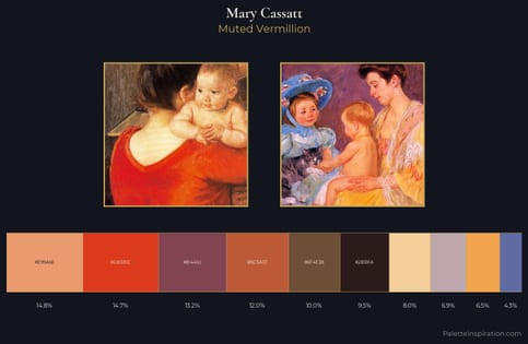 Mary Cassatt Palette 10 - Muted Vermillion