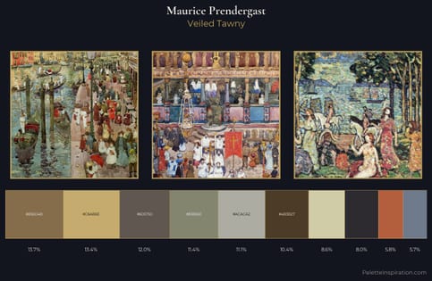 Maurice Prendergast Palette 15 - Veiled Tawny