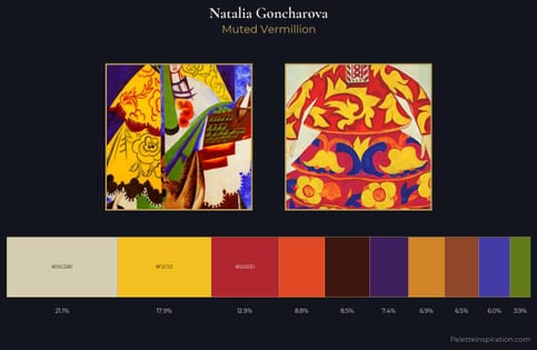 Natalia Goncharova Palette 8 - Muted Vermillion