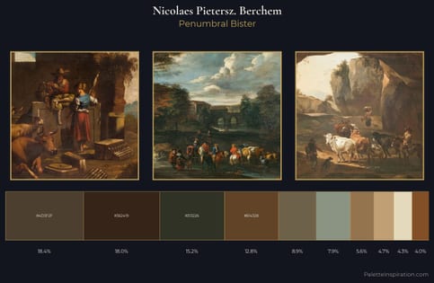 Nicolaes Pietersz. Berchem Palette 3 - Penumbral Bister
