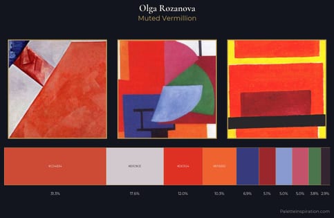 Olga Rozanova Palette 6 - Muted Vermillion