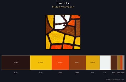 Paul Klee Palette 11 - Muted Vermillion