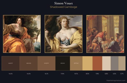 Simon Vouet Palette 2 - Shadowed Gamboge