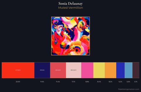 Sonia Delaunay Palette 2 - Muted Vermillion