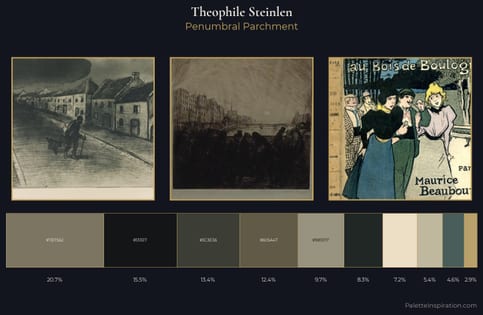 Theophile Steinlen Palette 10 - Penumbral Parchment