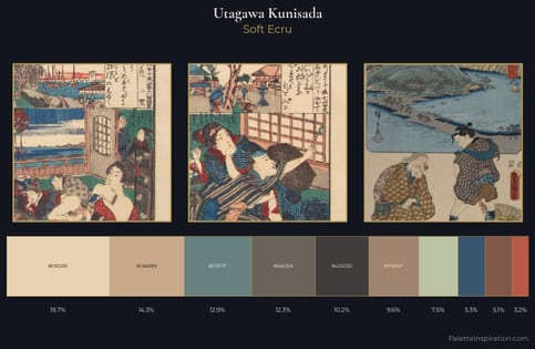 Utagawa Kunisada Palette 2 - Soft Ecru