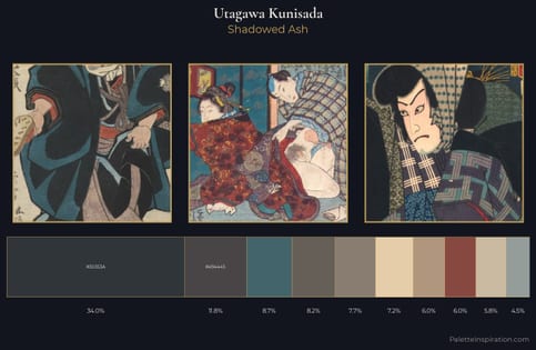 Utagawa Kunisada Palette 6 - Shadowed Ash