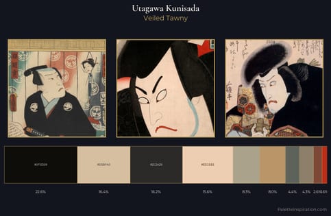 Utagawa Kunisada Palette 7 - Veiled Tawny