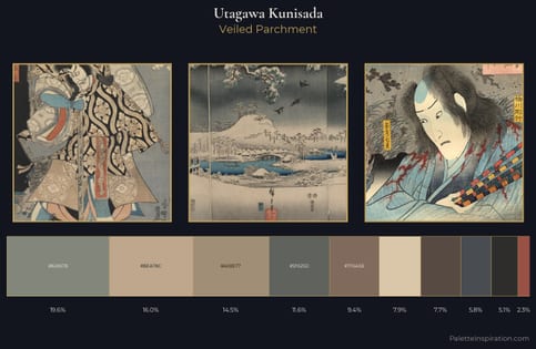 Utagawa Kunisada Palette 10 - Veiled Parchment