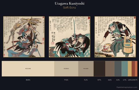 Utagawa Kuniyoshi Palette 4 - Soft Ecru