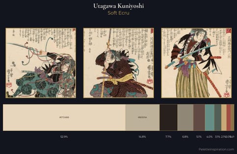 Utagawa Kuniyoshi Palette 5 - Soft Ecru