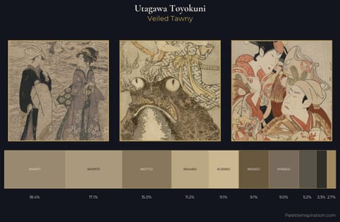 Utagawa Toyokuni Palette 4 - Veiled Tawny