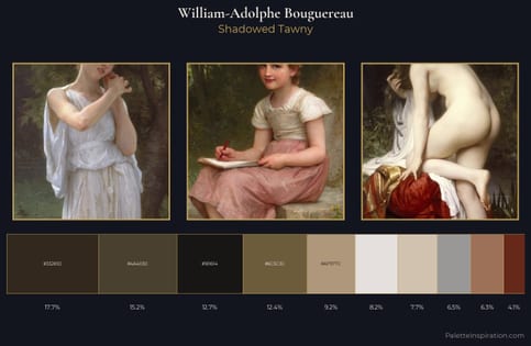 William-Adolphe Bouguereau Palette 10 - Shadowed Tawny