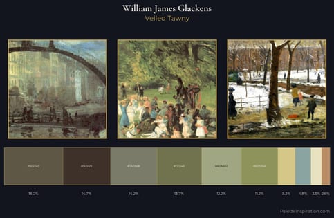 William James Glackens Palette 2 - Veiled Tawny