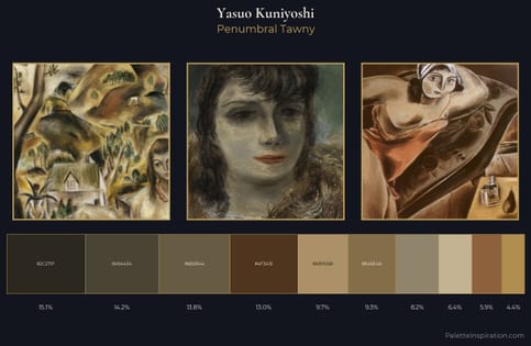 Yasuo Kuniyoshi Palette 6 - Penumbral Tawny