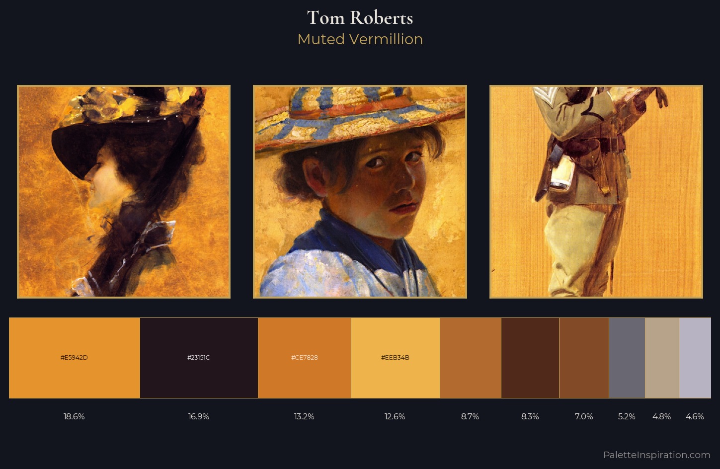 Tom Roberts Palette 6 — Muted Vermillion